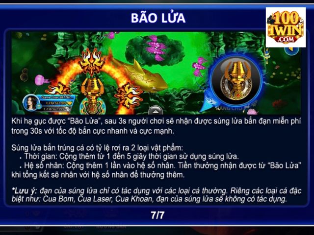 Vũ khí bão lửa trong game bá chủ đại dương Iwin